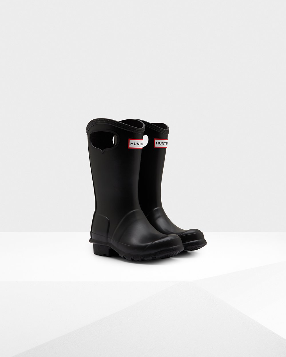 Bottes de Pluie Hunter Original Grab Handle Enfant Noir WUOHINB-43